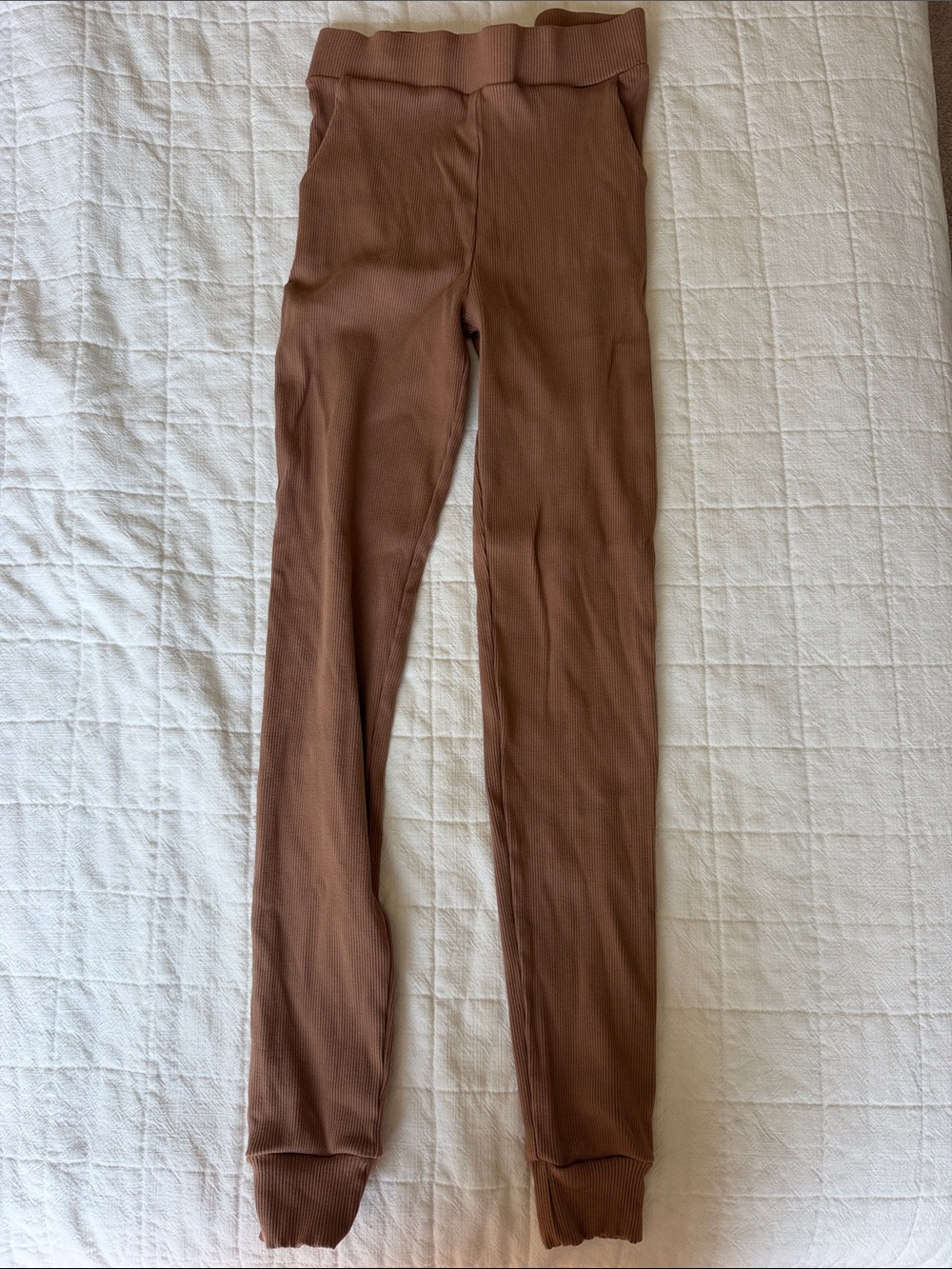 naked wardrobe Ribbed High-Waist Leggings - Brown